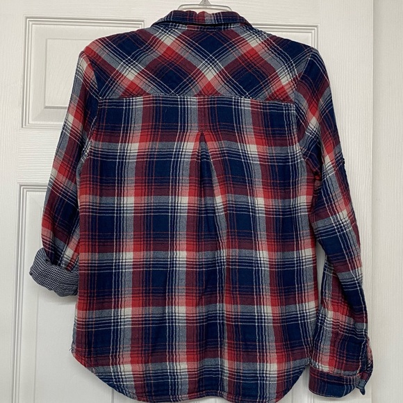 Bella Dahl Franklin Plaid Flannel Popover Top Sz M - Picture 4 of 5